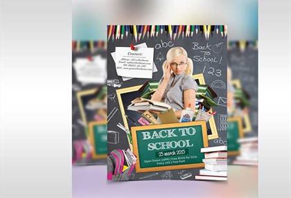 Back To School Party Flyer Design Template