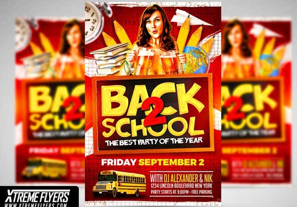 Back to School Best Party Flyer Template