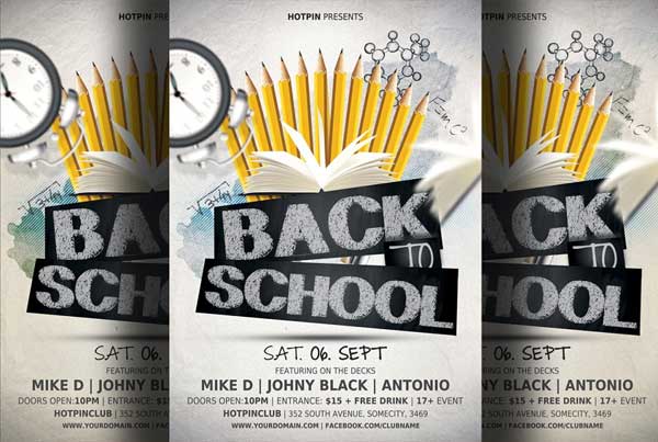 Back to School Party Flyer PSD Template