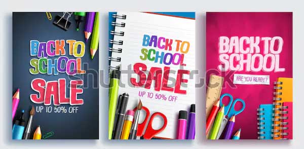 Back to School Sale Vector Poster Design