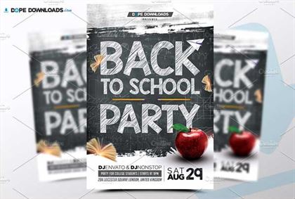 Chalk Back To School Party Flyer Templates