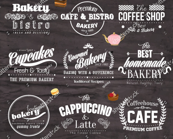 Chalkboard Bakery and Cafe Logos