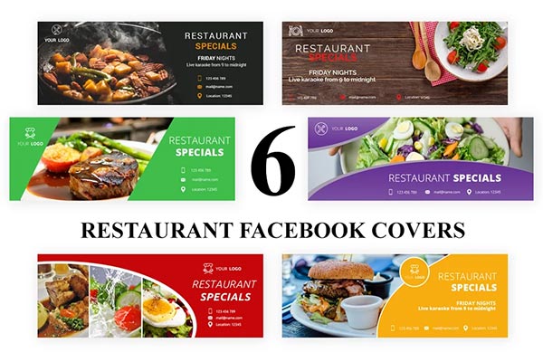 Colorful Restaurant Creative Facebook Timeline Templates