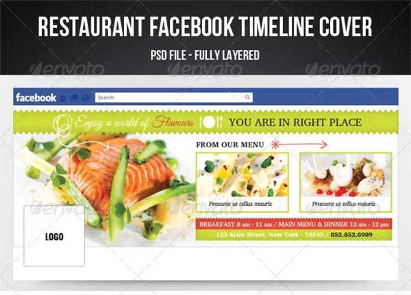 Editable Restaurant Face Book Cover Page