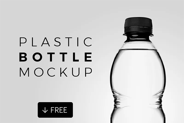 Free Transparent Plastic Bottle Mockup