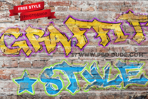 Graffiti Photoshop Text Style Free PSD