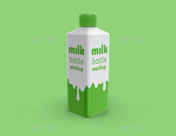Plastic Milk Bottle Mockup Set