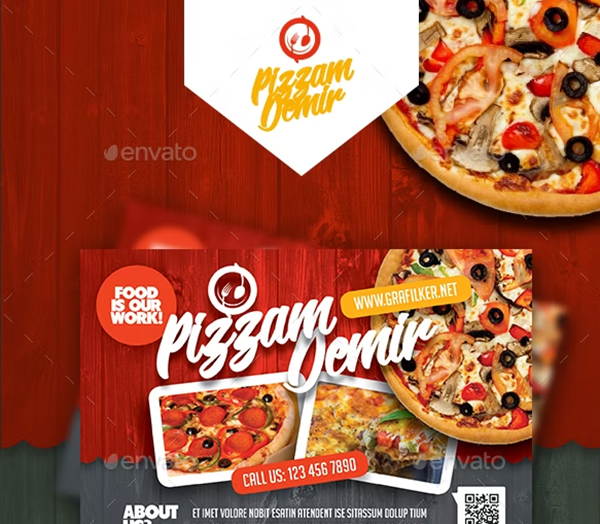 Restaurant Mobile App Postcard Templates