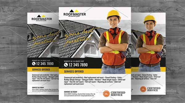 Roofing Solution Flyer Design Template