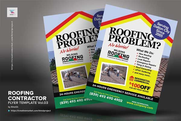 Roofing Solution Fully Editable Flyer Template