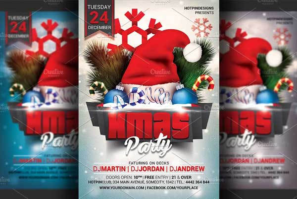 Simple Christmas Party Invitation Flyer