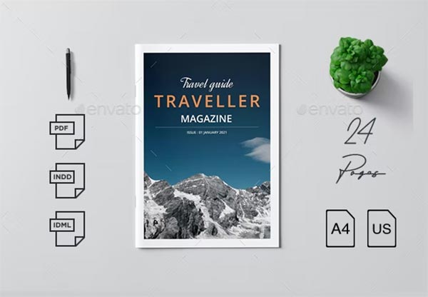 Travel Magazine InDesign, INDD Design