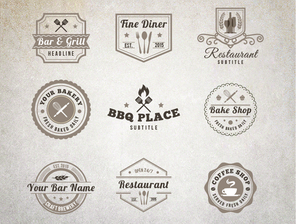 Vintage Restaurant Food-Drink Logo Templates