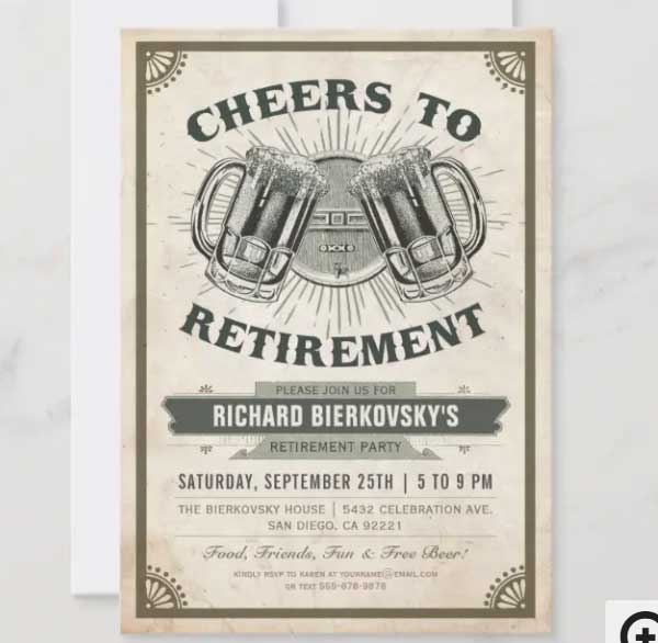 Vintage Retirement Party Invitation Template