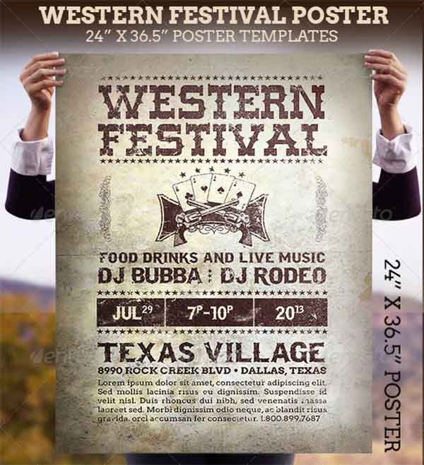 Western Festival Poster Template