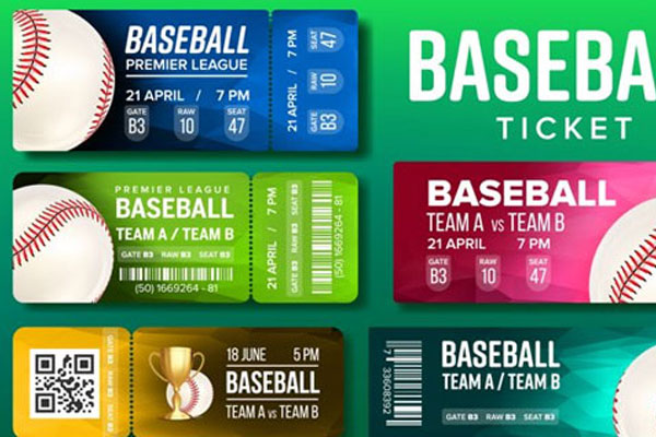 Baseball Ticket Design Template in PSD, Word, Publisher