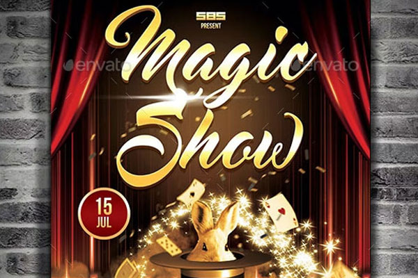 Magic Performer Flyer Template - Free magician flyers for photoshop