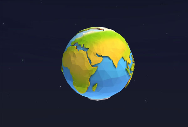 3D Low Poly Planet Earth