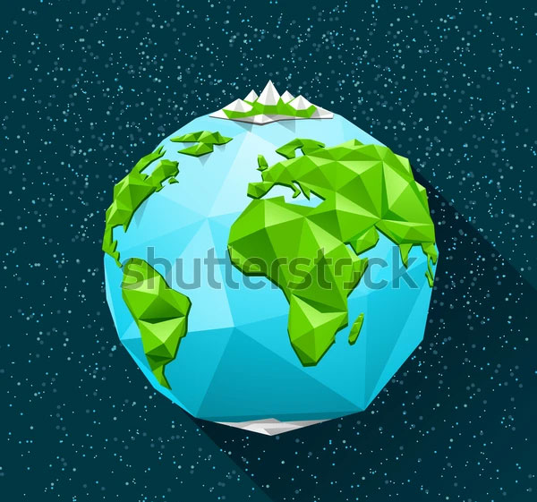 3D Planet Earth Low Poly