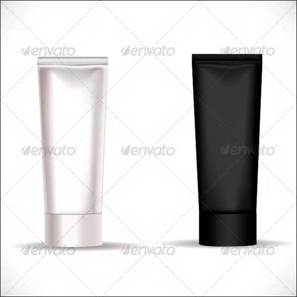 3d Black and White Cosmetic Tube for Cream