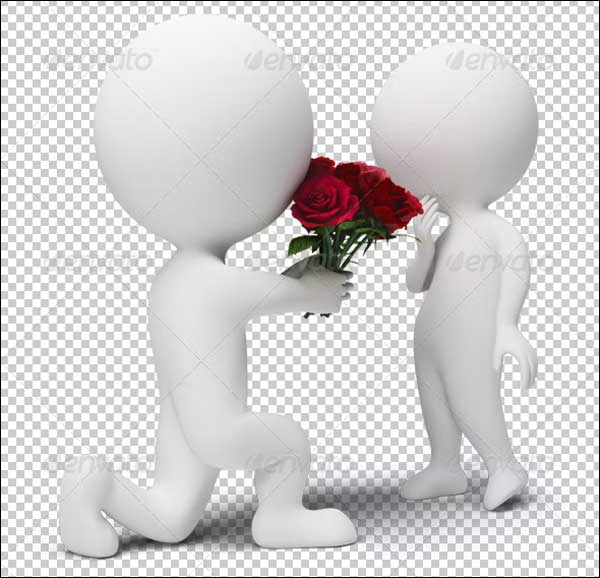3d People Rose Bouquet for Darling