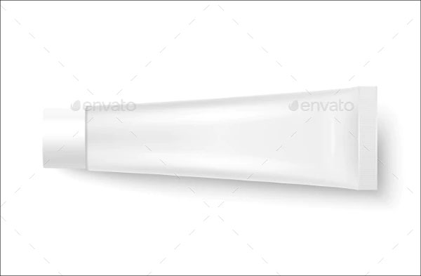 3d Realistic Plastic Metal White Tube