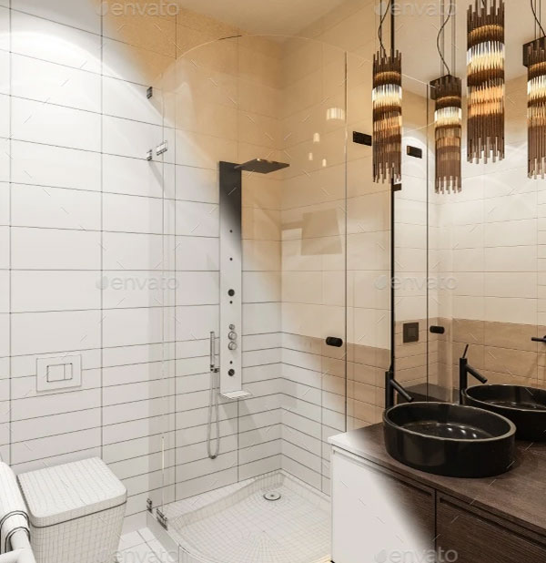 3d Render Bathroom Interior Design