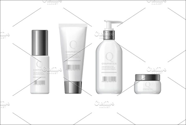 3d Set of Realistic Cosmetic Bottle