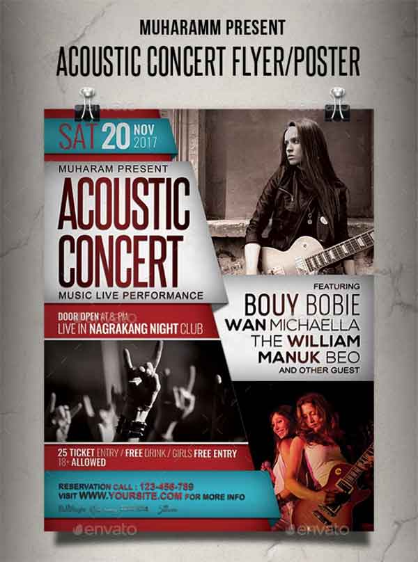 Acoustic Concert Flyer & Poster Design