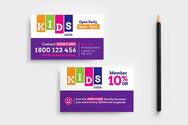 After School Care Business Card Templates