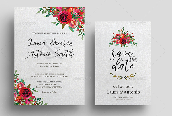 Amazing Floral Wedding Invitation Designs Set