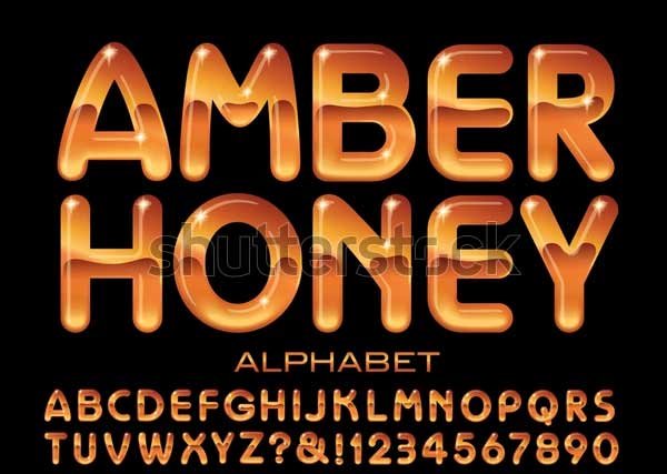 Amber Honey Alphabet Text Effects