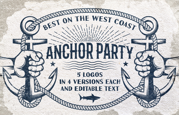 Anchor Retro Logo Templates
