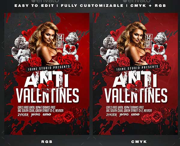 Anti Valentines Day Party Flyer Template