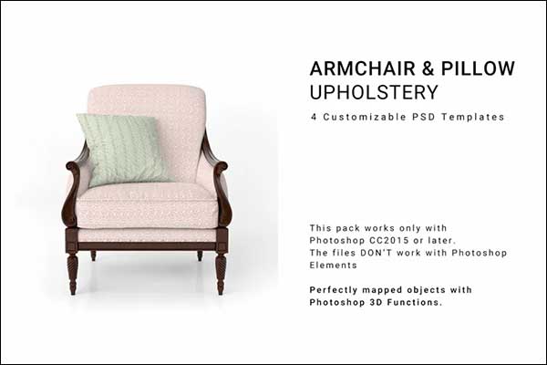 Armchair Upholsteries 3D Mockups