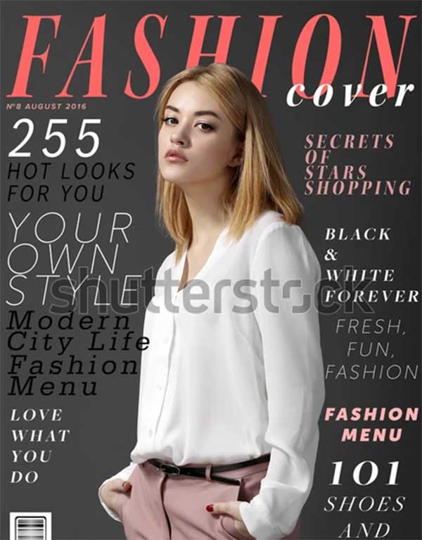 Attractive Woman Fashion Magazine Cover