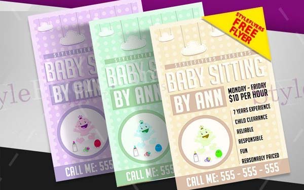 Baby Sitting Flyer PSD Templates