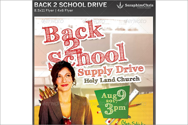 Back to School Drive Church Flyer Template