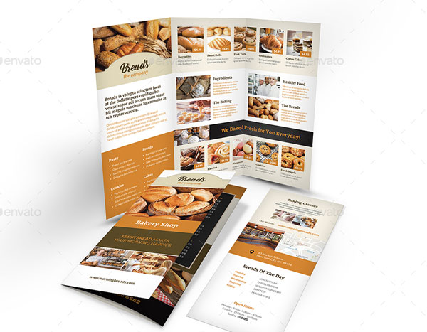 Bakery Store Trifold Brochure Template