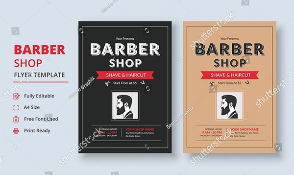 Barber Shop Opening Flyer Templates