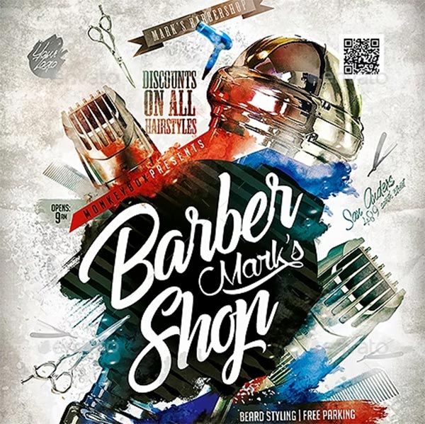 Barbershop Flyer PSD Template Design