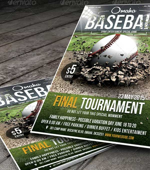 Baseball Cup Game Flyer Template