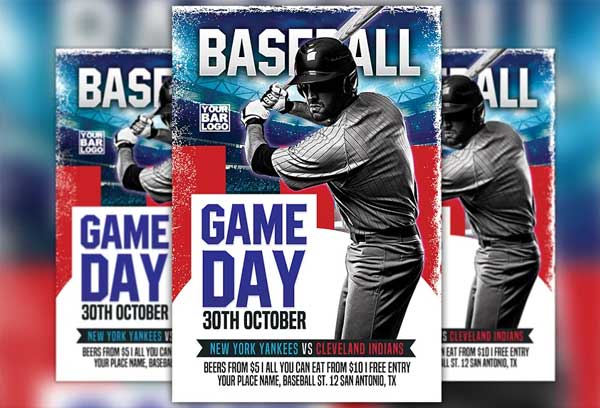 Baseball Game Design Flyer Template