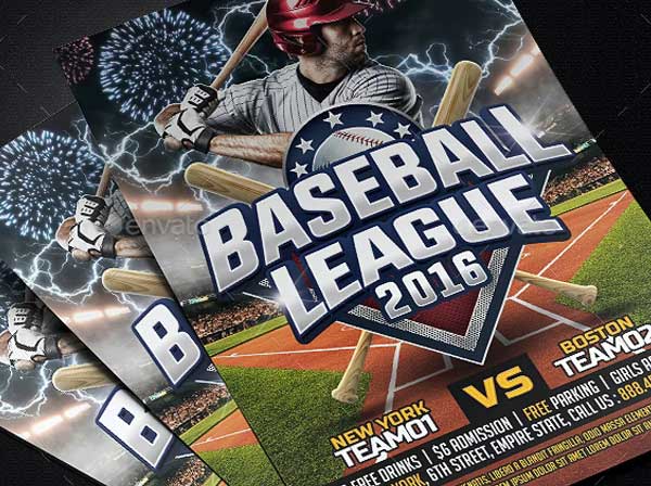Baseball League Game Flyer Template