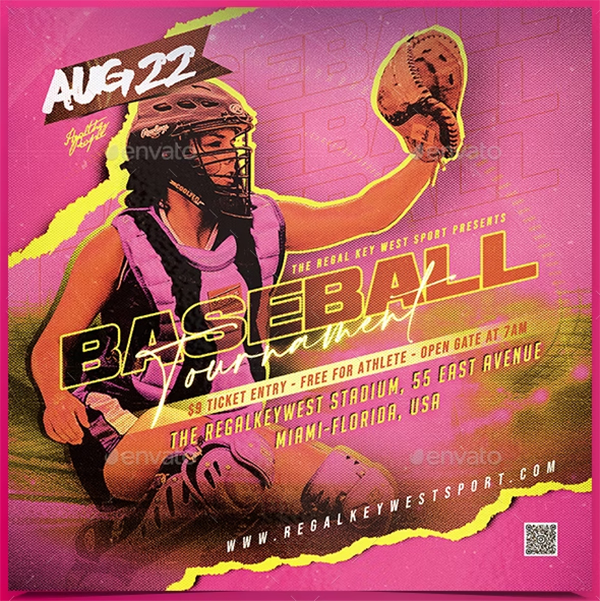 Baseball Tournament Sport Event Flyer