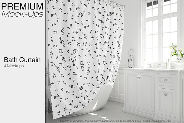 Bath Curtain Mockup Designs