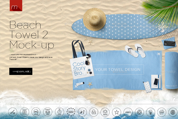 Beach Towel Mockup Template