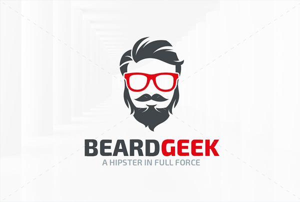 Beard Geek Logo Template