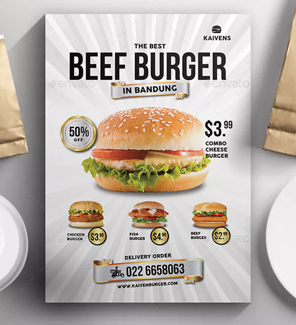Beef Burger Food Flyer