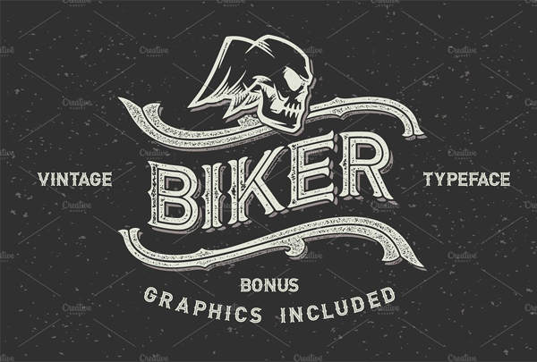 Tattoo Biker Lettering Font Set